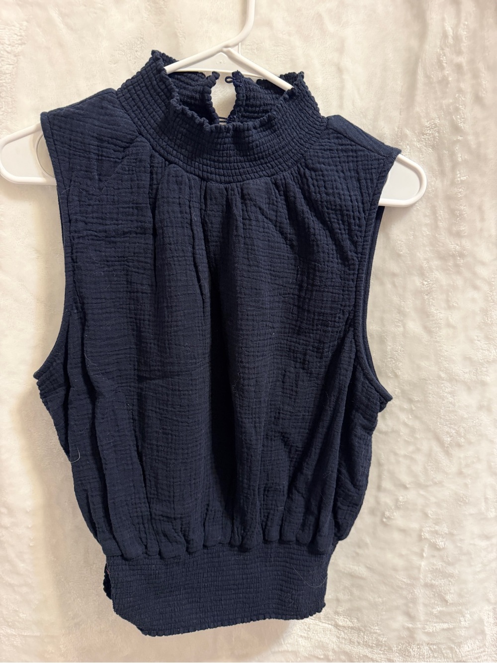 Sundays Black Cotton Sleeveless Top